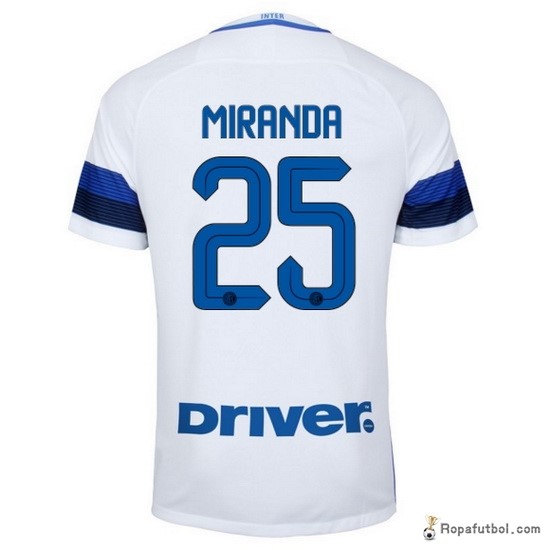 Camiseta Inter de Milán Replica Segunda Ropa Miranda 2016/17 Blanco